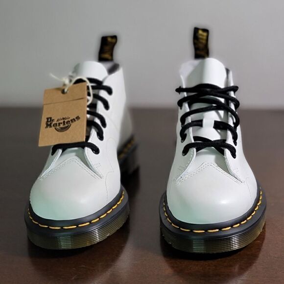 Dr. Martens Church Smooth Leather Monkey Boots White Brown Size 5 Combat Air New - Picture 4 of 16